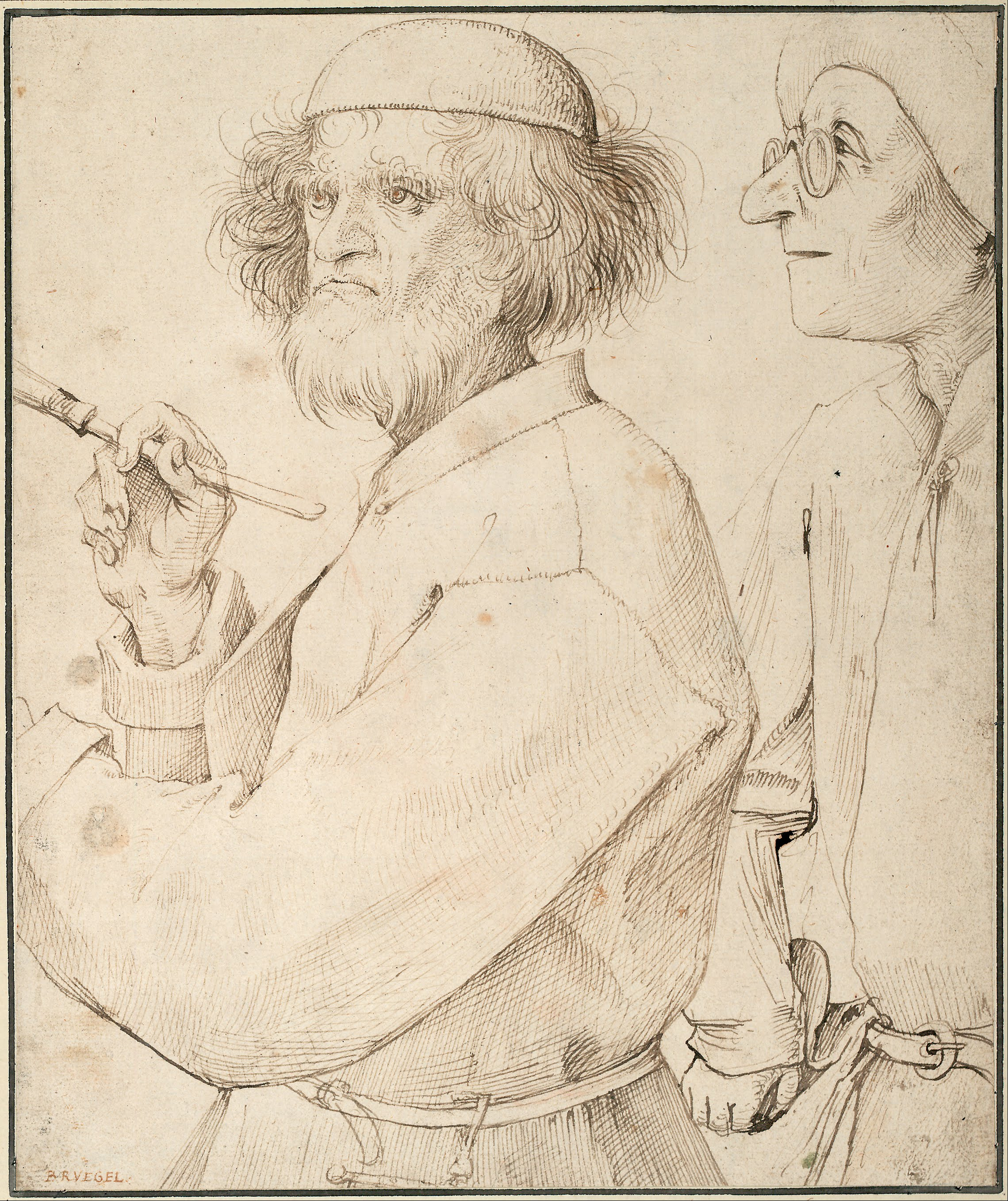 Pieter Bruegel - 'The Painter and The Connoisseur', 1565 - self portrait