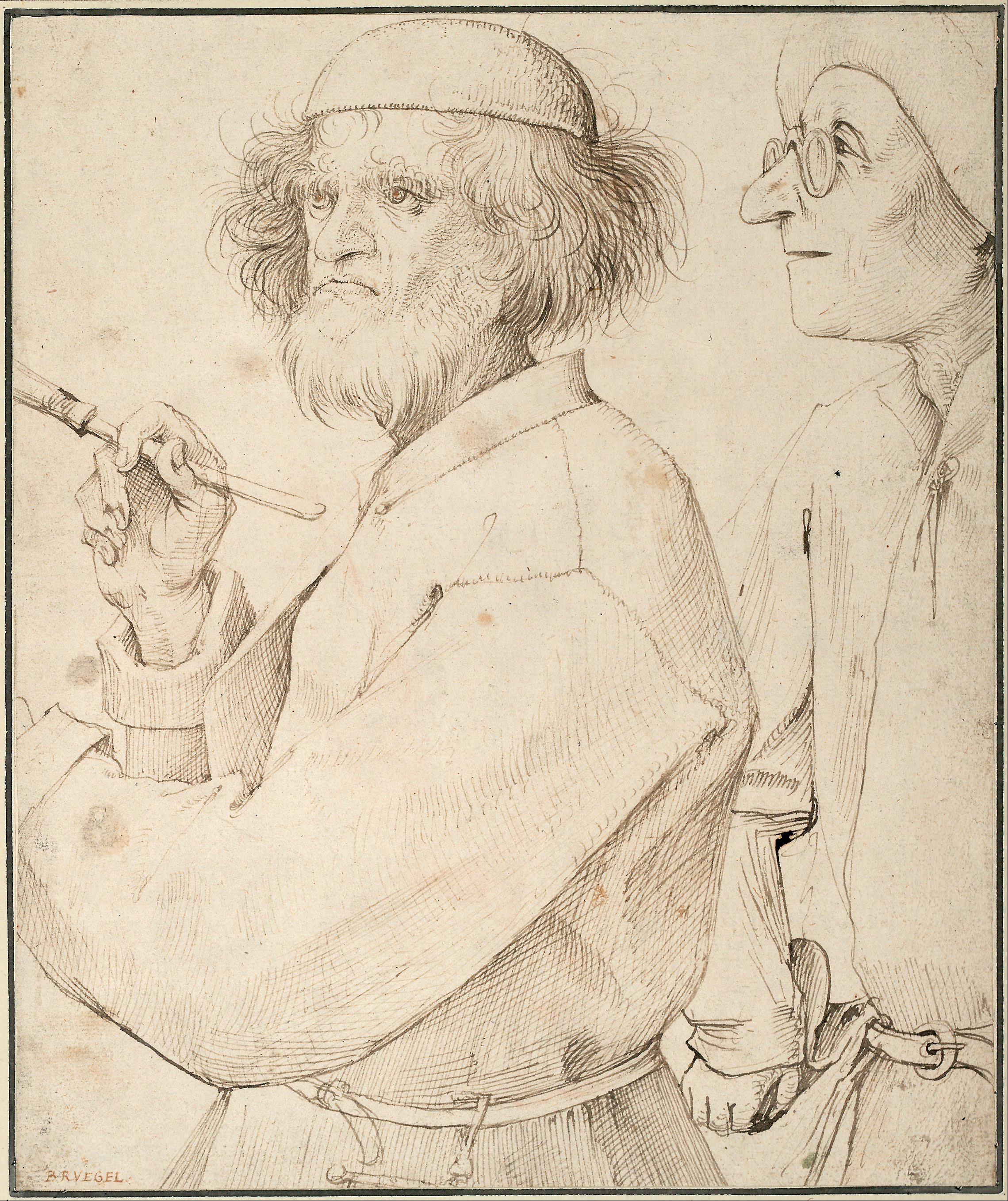 Pieter Bruegel - 'The Painter and The Connoisseur', 1565 - self portrait Pieter Bruegel - 'The Painter and The Connoisseur', 1565 - self portrait